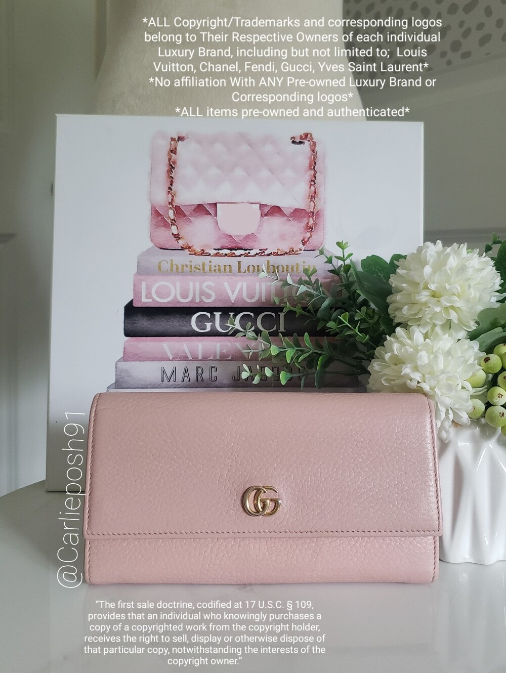 Authentic Pre-owned Gucci Petite Marmont Long Flap Wallet - Picture 3 of 13